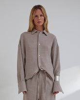 GEORGIA - DETACHABLE SCARF JAPANESE LIGHT WOOL SHIRT