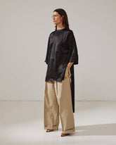 TARA - SATIN ASYMMETRIC SHIRT