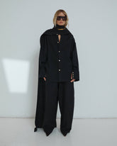 GEORGIA - DETACHABLE SCARF JAPANESE LIGHT WOOL SHIRT