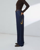 LISA - CHAIN ADORNED LOOSE FIT CARPENTER DENIM