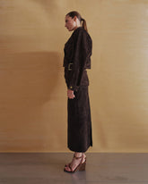 ERIKA - LEATHER  SUEDE SKIRT