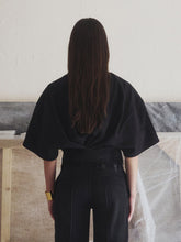 DOYLE CROPPED -  DRAPED SHORT SLEEVE TEE