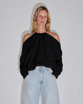 ERIN - KNIT NECKLACE OFF-SHOULDER TOP
