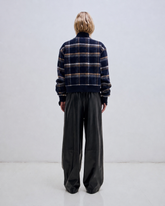 SEAN - CASHMERE WOOL CHECK SLIM BOMBER JACKET