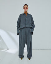 GEORGIA - DETACHABLE SCARF JAPANESE WOOL  SHIRT