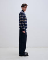 SEAN - CASHMERE WOOL CHECK SLIM BOMBER JACKET