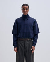 ZACK - WOOL DOUBLE SLEEVE STRIPES POLO