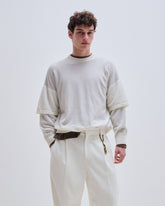 TROY - CASHMERE WOOL KNIT DOUBLE SLEEVE TEE