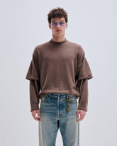 TROY - CASHMERE WOOL KNIT DOUBLE SLEEVE TEE