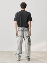 JOHN - HAND BLEACHED RELAX FIT WORKER DENIM