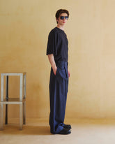 DANIEL - TWILL WIDE-LEG TROUSERS
