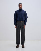 DAVIDE BELT - PIED DE POULE WIDE-LEG TROUSERS