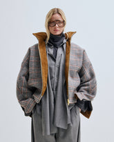 CELINE - WOOL CHECK AVIATOR BOMBER