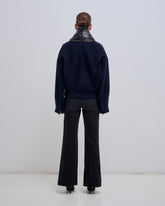 ANYA - CASHMERE WOOL LEATHER FOLD COLLAR BOMBER