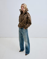 MABEL - FAUX PONY LEOPARD JACQUARD DOUBLE COLLAR JACKET