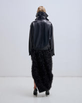 MABEL - LEATHER DOUBLE COLLAR BOMBER JACKET