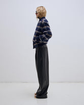 SEAN - CASHMERE WOOL CHECK SLIM BOMBER JACKET