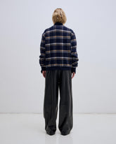SEAN - CASHMERE WOOL CHECK SLIM BOMBER JACKET