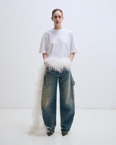 SMITH - SHORT SLEEVED TEE WITH FEATHERS DETAIL