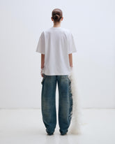 SMITH - SHORT SLEEVED TEE WITH FEATHERS DETAIL