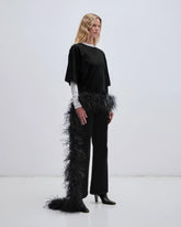 SMITH - SHORT SLEEVED TEE WITH FEATHERS DETAIL