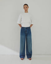 AMY -  DRAPED WAIST SHORT SLEEVED TEE