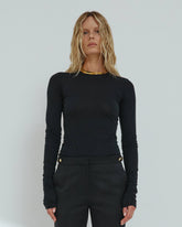 CAMREN - SLIM-FIT LONG SLEEVE CREWNECK TOP