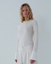 NORA - SHIRT CUFF LONG SLEEVE CREWNECK TOP