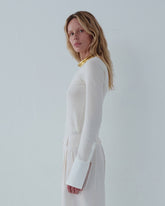 NORA - SHIRT CUFF LONG SLEEVE CREWNECK TOP