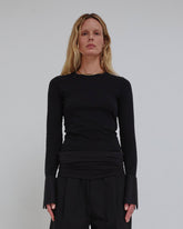 NORA - SHIRT CUFF LONG SLEEVE CREWNECK TOP