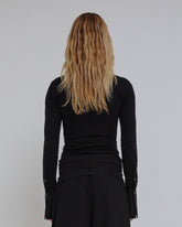 NORA - SHIRT CUFF LONG SLEEVE CREWNECK TOP