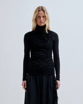 JOY - DOUBLE FABRIC FAUX ASTRAKAN & JERSEY TOP