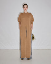 GIA - CASHMERE WOOL KNIT OVERSIZED LONG TEE WITH SPLITS