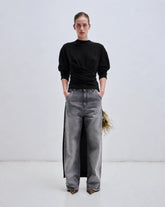 GIA - CASHMERE WOOL KNIT OVERSIZED LONG TEE WITH SPLITS