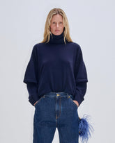 TROY - CASHMERE WOOL KNIT DOUBLE SLEEVE TEE