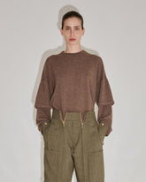 TROY - CASHMERE WOOL KNIT DOUBLE SLEEVE TEE