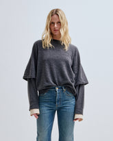 TROY - CASHMERE WOOL KNIT DOUBLE SLEEVE TEE