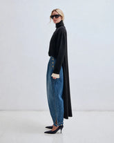 NEW EVA - LONG TAIL CASHMERE WOOL TURTLENECK KNIT SWEATER