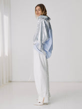 NATHALIE - HAND COATED SILVER ORVERSIZED SHIRT