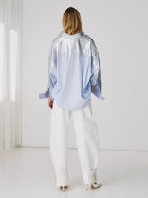 NATHALIE - HAND COATED SILVER ORVERSIZED SHIRT