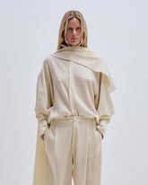 GEORGIA -  CASHMERE WOOL DETACHABLE SCARF SHIRT