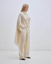 GEORGIA -  CASHMERE WOOL DETACHABLE SCARF SHIRT