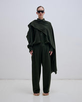 GEORGIA -  CASHMERE WOOL DETACHABLE SCARF SHIRT