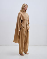 GEORGIA -  CASHMERE WOOL DETACHABLE SCARF SHIRT