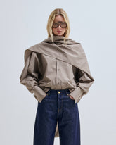 GEORGIA - DETACHABLE SCARF POPELINE SHIRT
