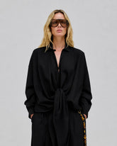 ROMY - LIGHT COTTON POPELINE DRAPE SHIRT