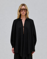 ROMY - LIGHT COTTON POPELINE DRAPE SHIRT