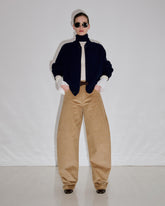 AUDREY - CORDUROY BARREL LEG CARPENTER PANTS