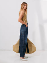 AUDREY - BARREL PINSTRIPED CARPENTER DENIM
