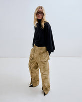 ADRIANA - CAMOUFLAGE COTTON ZIP CARGO PANTS